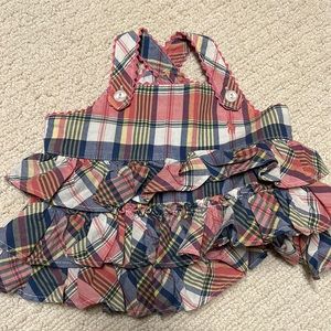 Ralph Lauren 3 mo ruffle top plaid